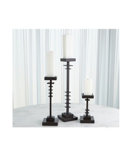 Portavelas decorativo de Navidad de metal con acabado antiguo con encantador diseño de pino para mejorar las decoraciones navideñas - Product Image 4