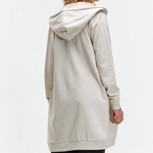 Streetgrace OEM Custom <b>Longline</b> <b>Hoodie</b> for <b>Women</b> Breathable Cotton Blend Fleece Fabric Private Label Oversized Fit Pullover - Product Image 4