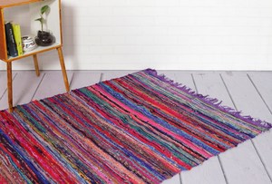Alfombra India grande Chindi, alfombra de algodón bohemio, Alfombra de algodón, Alfombra de algodón colorida, sala de estar alfombra para, alfombra para Baño - Product Image 3