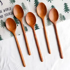 Wholesale Natural Wooden Meal Spoon Custom High Quality Wooden Soup Tea Spoon sale