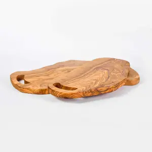 Planche à découper en bois d'olivier faite à la main exquise-Planche à découper durable et écologique pour la cuisine