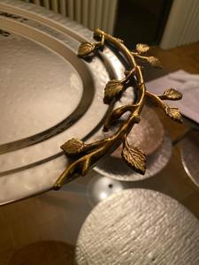 Plateau de service ovale en acier inoxydable écologique de luxe avec poignées dorées, passe au lave-vaisselle, plat en métal - Product Image 3