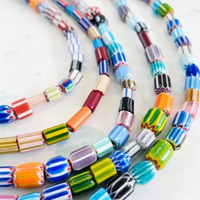 Perles rondes Millefiori style Murano pour la fabrication de bijoux 6mm & 8mm perles de verre fleur en vrac colorées cristal Lampwork & perles de verre