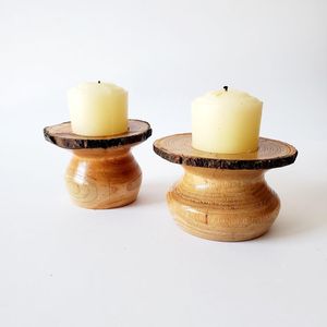 Portavelas de madera para decoración del hogar, portavelas de madera para sala de estar, centro de mesa, tarros de velas únicos - Product Image 4