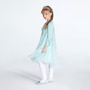 Fornitura all'Ingrosso di Abiti con Paillettes a Forma di Fiocco di Neve, Costume <span class=keywords><strong>da</strong></span> Principessa di <span class=keywords><strong>Frozen</strong></span> con Certificazione BSCI - Product Image 1