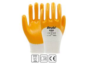Gants en tricot de coton et de polyester enduits de nitrile durables de haute qualité K40 flexibles et confortables pour une utilisation industrielle en extérieur - Product Image 4
