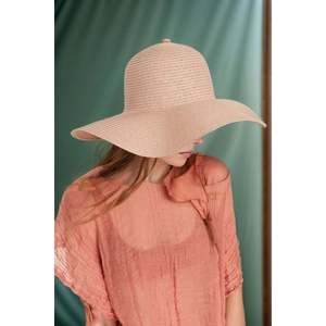 Sombrero de Ala Ancha Color Rosa Polvo con Patrón Tejido, Moderno y Funcional con Protección Solar HSR2005 - Rosa Polvo - Product Image 2