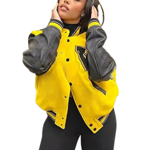 Veste bomber de baseball personnalisée pour hommes et femmes avec boutons, style varsity, logo frontal, vestes pour hommes - Product Image 6