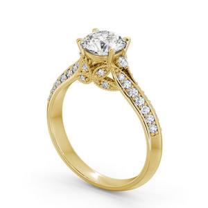 IGI Certified Vintage Style Lab Grown Diamond Engagement and Anniversary <b>Rings</b> 18K Solid Yellow Gold Woman's Wedding Jewelry - Product Image 2