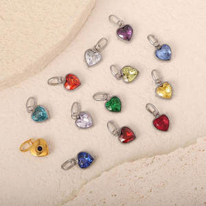 Colgantes y dijes de moda de acero inoxidable 316L chapados en oro PVD de 14K y 18K personalizados DIY para la fabricación de joyas con dijes de diamantes de imitación para pulseras - Product Image 3