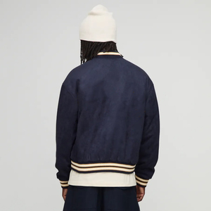 Veste de baseball en laine unie teinte en pièce pour l'hiver 2025, respirante, séchage rapide, fermeture éclair, col montant, vêtements de sport d'extérieur - Product Image 3