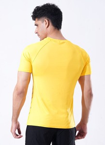 Gym T-shirt Hommes Sports Manches Courtes Jaune Slim Fit Running T Shirt Male Workout Tee Tops Summer Fitness Clothing - Product Image 2