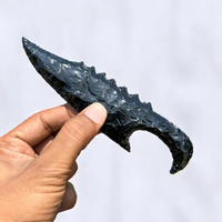 Couteau de protection en obsidienne noire-Dague en cristal tricotée à la main pour la guérison énergétique en gros