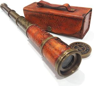 Télescope nautique en laiton télescopique avec étui en cuir |   Cadeau de vaisselle |   Fournisseur d'usine - Product Image 2