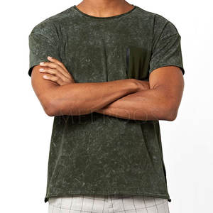 Camisetas de color sólido para hombre, estilo acid wash, para verano, hechas en Pakistán. - Product Image 4