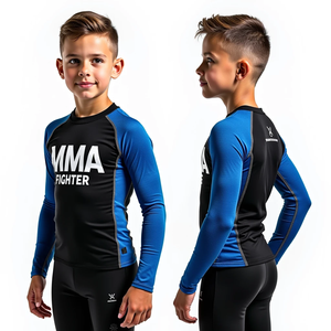 Jiu Jitsu ชุดกิโมโนสไตล์ rash GUARD พร้อมปลอกแขนเต็มตัวและป้องกันรังสียูวีสำหรับ MMA และการฝึก - Product Image 1