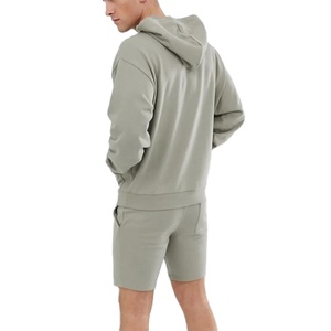 Conjunto de Sudadera con Capucha Azul Claro para Hombre, Marca Index Apparel, Color Sólido, Tejido de Felpa Francesa Informal para Verano - Product Image 3