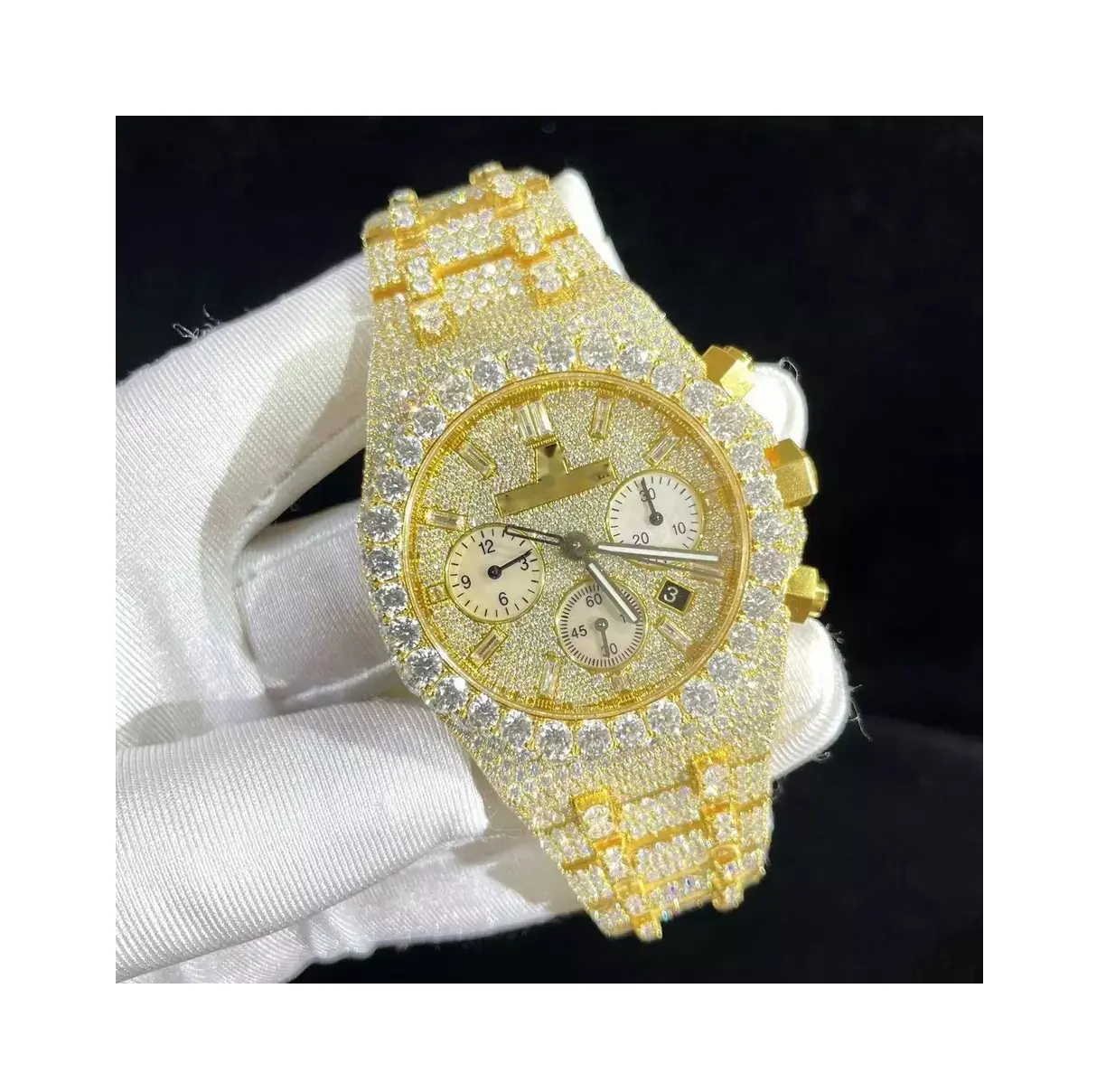 Jewelry Hip Hop Luxury Fashion Square Dial VVS Diamonds Bezel Watches For Men Mechanical Watches Real Diamond Watches