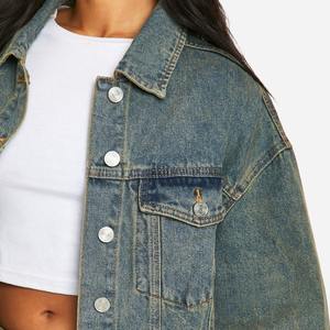 Vestes en jean respirantes à manches longues et à simple boutonnage, manteau en jean décontracté, léger, pour le printemps et l'automne, pour femmes - Product Image 3