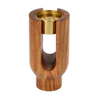 Ensemble de brûleurs à bougies arabes en bois, style art indien exotique, avec feuilles argentées et impression en relief faite à la main, pour Noël, vente en gros