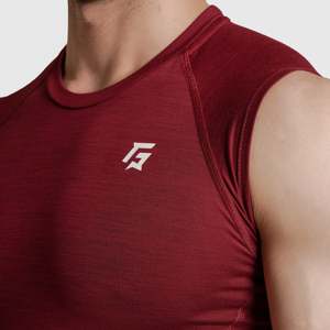 เสื้อกล้ามรัดรูปแขนกุดสำหรับผู้ชาย GA สีมารูน - Product Image 6
