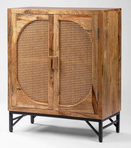 Aparador moderno de 2 puertas con madera de mango y caña con cajones de almacenamiento, respetuoso con el medio ambiente, cocina duradera, comedor, muebles de oficina en casa - Product Image 2