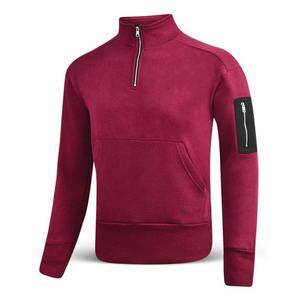 Sweat-shirt à demi-zip en polaire pour homme, 100% coton, coupe courte, OEM personnalisé, respirant, prix de gros, prix bas, respirant - Product Image 4