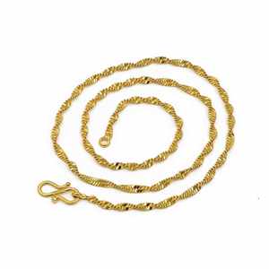 Collar de Cadena Singapur Trenzada Chapada en Oro Micro de 14K, 18K y 24K al por Mayor, Diseño de Cadena Moderno, Collares de Cadena de Moda, Cadena de Latón - Product Image 1