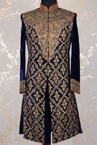 NEW HEAVY ZARI EMBROIDERY on SHERWANI DRESS on VELVET FABRIC & ALSO MATCHING SHOE WITH DRESS for PARTY-WEAR/WEDDING @2022 - Product Image 2