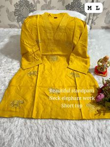 Fabricante y proveedor de Kurti de algodón romano con bordado para uso casual desde Surat a precio de mayoreo - Product Image 2