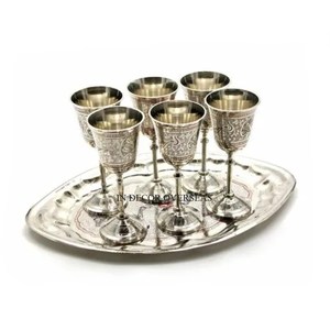 Floral Designer Engraved Excellent Quality Metal Fully High Grade Gold Plated <b>Goblet</b> <b>Glass</b> Beer & Wine Drinkware Barware Supply - Product Image 6