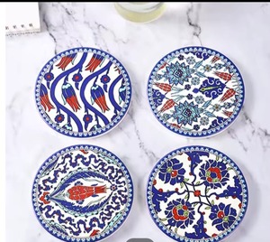 Posavasos para tazas de bebidas con decoración mate, promociones de cerámica rosa claro y blanco, sublimación lista para cuadrados y otras formas - Product Image 1