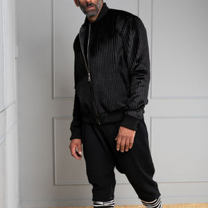 Vente en gros Chaqueta De Baseball de haute qualité grande taille hommes recadrée noir fausse fourrure manteau Bomber veste collège pour hommes - Product Image 3