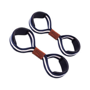 Alta Calidad Algodón neopreno goma ajustable ligero gimnasio figura 8 correas de elevación antideslizante muñequeras para Deadlift - Product Image 4