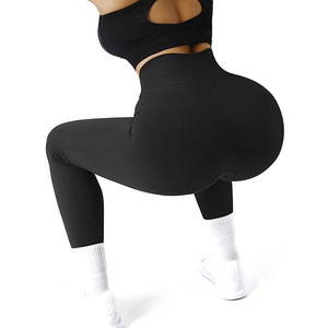 <b>Black</b> Color Skin Fit GYM Workout <b>Leggings</b> for <b>Women's</b> Custom Printed Cheap Price <b>Leggings</b> Custom Ribbed Fabric <b>Women's</b> <b>Leggings</b> - Product Image 3