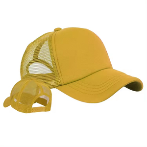 Gorra de camionero de malla de espuma de 5 paneles de alta calidad con logotipo bordado personalizado - Product Image 2