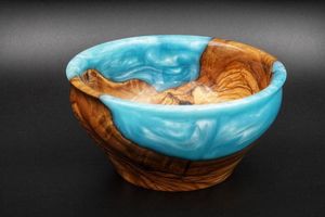 GUIDE LINKED DECOR HANDMADE NATURAL WOODEN AND RESIN SALAD BOWL Good Quality for <b>Home</b> and Restaurant Use for Parties - Product Image 4