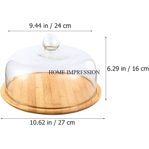 Base de forma redonda hecha de madera de mango con cubierta superior de acrílico cúpula Hotel y restaurante mesa de comedor centro de mesa suministros de cúpula de comida - Product Image 1