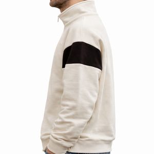 Sudadera de Hombre con Media Cremallera y Cuello Alto, Sudadera Gruesa de Color Contrastante, Forro Polar para Invierno - Product Image 5