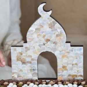 Ramadán Kareem Eid Mubarak Mezquita Forma madre de perla Decoración islámica para el hogar Eid Decoraciones de mesa - Product Image 2