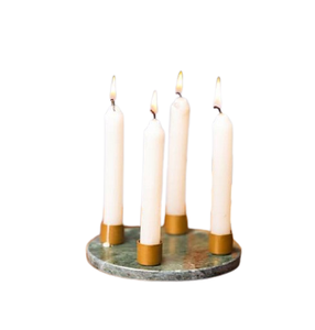 Bougeoir en marbre vert Composition du marbre et du métal Design industriel Produit de Offre Spéciale Décoration intérieure Élégant fait à la main - Product Image 1