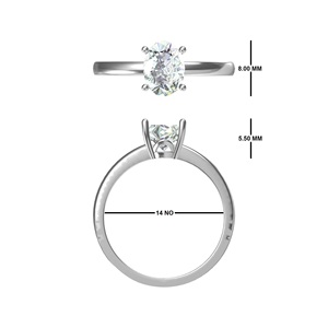 EVA แหวนเพชรสีขาวแท้แบบคลาสสิก10K 14K 18K พร้อมเครื่องประดับที่มีใบรับรอง - Product Image 2