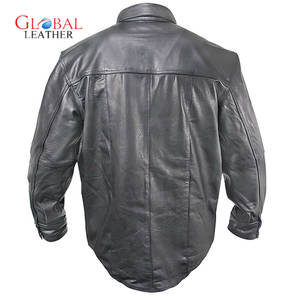 Veste en cuir décontractée pour homme de haute qualité, fermeture éclair, imperméable, col en V, vêtement d'extérieur en toile, vente chaude - Product Image 5