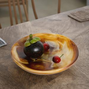 Tazón Decorativo de Resina Hecho a Mano para Servir Ensaladas y Frutas, Decoración de Mesa de Lujo para el Hogar Moderno, Multicolor, con Logotipo Personalizado - Product Image 1