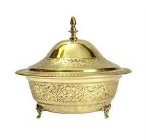 Ensemble de bols à dattes en bois et métal arabe, écologiques, durables, modernes, sans plomb, faits à la main, pour servir des noix, des chocolats, portables - Product Image 2