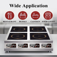 Cuisinière à induction électrique multi-brûleurs In-Smart 220V 3500W en acier inoxydable, équipement de cuisine commercial à conversion de fréquence