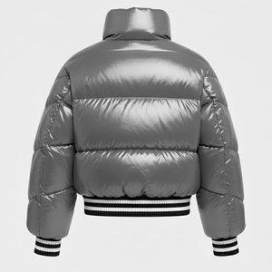 Nouvelle Veste Puffer Homme Haute Qualité Argent Brillant à Capuche Style Streetwear Tendance – Vente Flash - Product Image 2