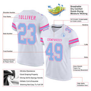 Jersey de Fútbol Americano Personalizable, Transpirable, Resistente, 100% Poliéster, Protección UV, para Entrenamiento de Equipos Adultos y Universitarios - Product Image 6