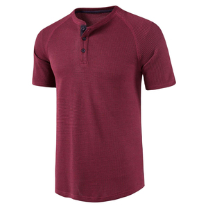 High Quality Customized <b>Men's</b> Plus Size <b>Henley</b> <b>Shirts</b> Top Design Versatile Soft Breathable 100% Cotton Fabric for Any Season - Product Image 2