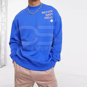 Sudadera con estampado de soplo para hombre, jersey de cuello redondo de gran tamaño con estampado de letras en negrita para moda urbana - Product Image 2